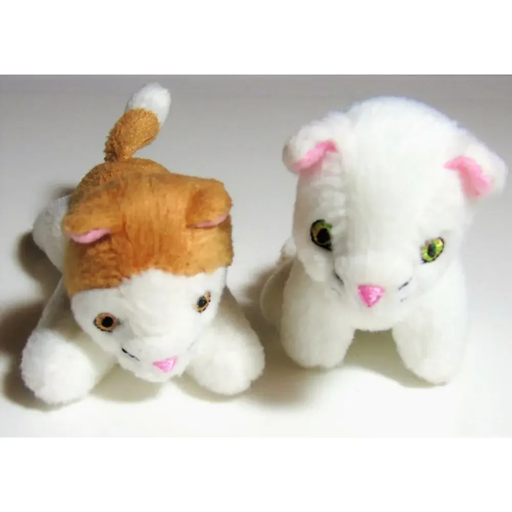 American Girl Rebecca Kittens Set 2 Kitty Cat Plush Stuffed Animal White Brown